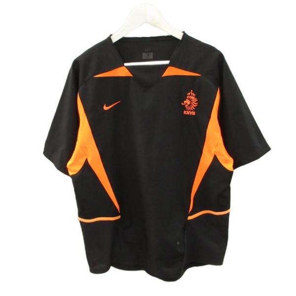 ナイキ NIKE 00s サッカー オランダ代表 アウェイ ユニフォーム M KNVB ゲームシャツ ブラック オレンジ メンズ