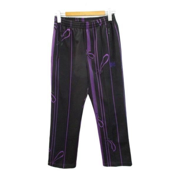 ニードルス ニードルズ Needles Track Pant - Poly Jacquard - Black SX403 トラックパンツ ジャガード S 黒 ブラック 紫 パープル ボトム
