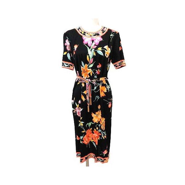 最新情報 レオナール LEONARD FASHION 美品 ワンピース ノーカラー