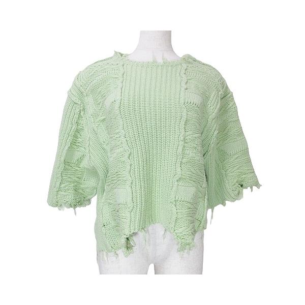 PERVERZE パーバーズ Wave Stripe Crash Knit 半袖 クラッシュ ニット