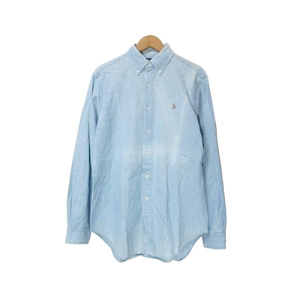 ラルフローレン ポロ リネンシャツ ビンテージ ボタンダウン 長袖シャツ 青 POLO RALPH LAUREN（ポロ・ラルフローレン） ラルフローレン オールド