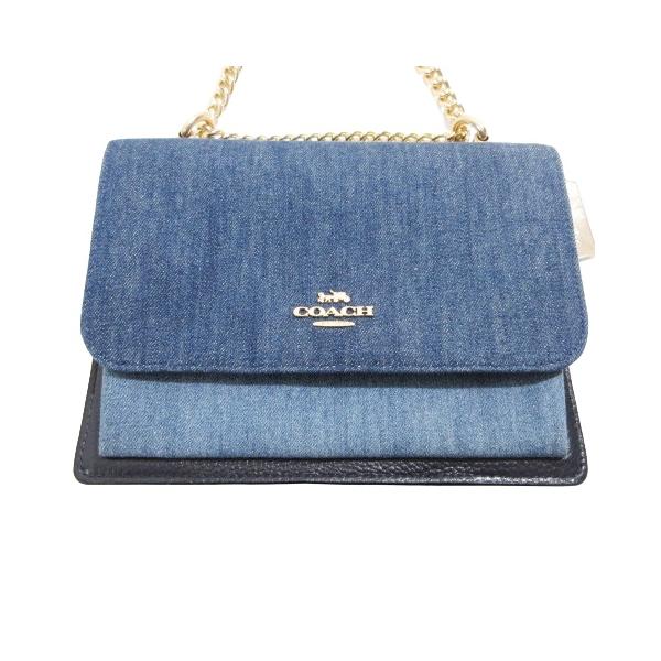 COACHコーチ ショルダーバッグ デニムブルー キャンバスチャーム付. vectorpremium_052-902410120081
