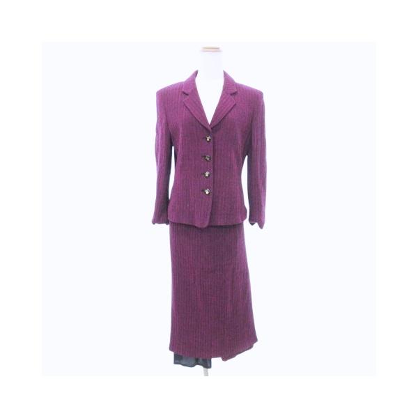 ブルーノ ピアッテリ BRUNO PIATTELLI スーツ セットアップ ジャケット スカート ツイード 紫 パープル  ■GY99 レディース【ブランド】ブルーノ ピアッテリ BRUNO PIATTELLI【表記サイズ】記載なし実寸サイ...