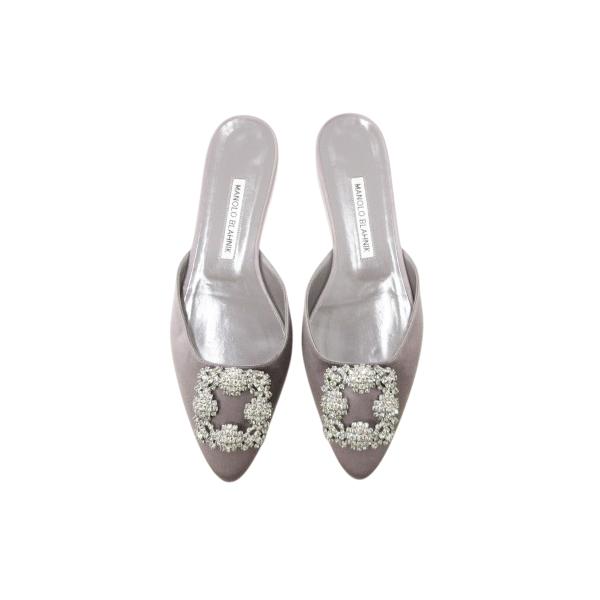マノロブラニク MANOLO BLAHNIK 美品 フラットシューズ ビジュー