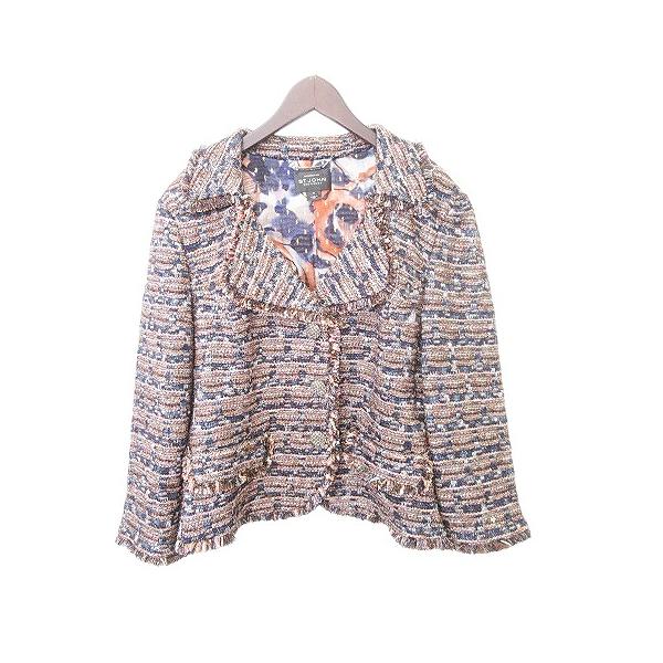 セントジョン ST.JOHN 美品 ツイード ジャケット ビジューボタン