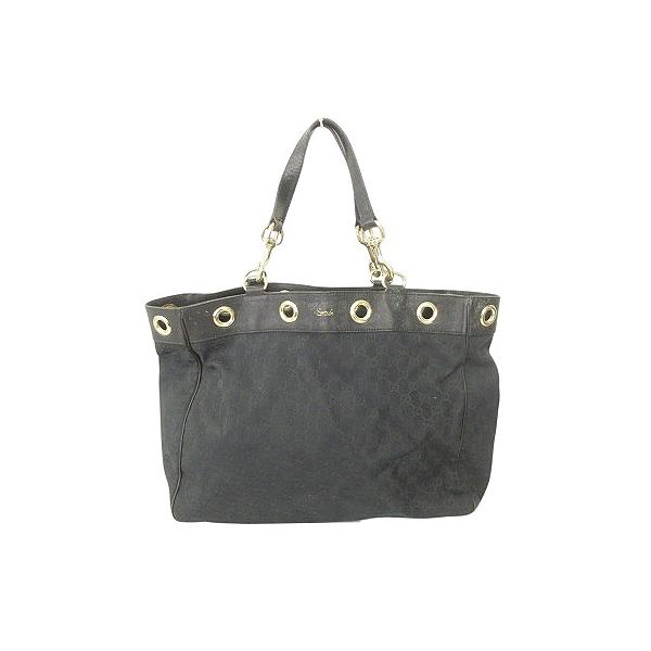 GUCCI GG柄　バッグ　ブラック GUCCI グッチ GGキャンバス スカーフ付き トートバッグ