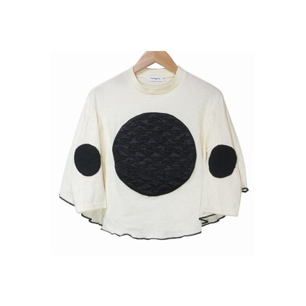 フランキーグロウ 美品 BEAR QUILTING DOT PONCHO L/S TEE 子供服 女の子 Tシャツ カットソー 長袖 エルボーパッチ キルティング M 100-110【表記サイズ】M(100-110cm)【実寸サイズ】身幅：...