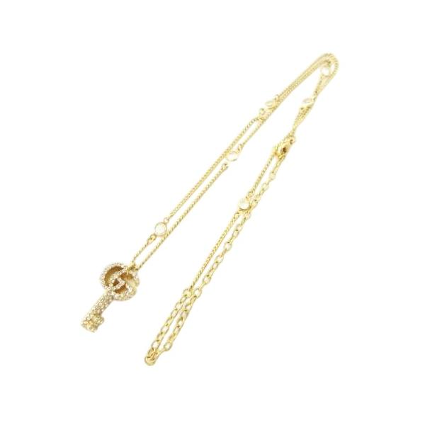 GUCCI（グッチ） 美品 キー ダブルG ネックレス クリスタル ストーン