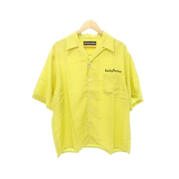 【中古】未使用品 ワコマリア タグ付き 25SS-WMS-OC06 50’S SHIRT タイプ2 半袖 ロゴ シャツ Mサイズ 黄色 メンズ WACKO MARIA（ワコマリア） 未使用品 タグ付き 25SS-WMS-OC06 50'S