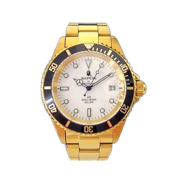 BAPEX by A BATHING APEサルマリーナブラックゴールド自動巻き BAPEX 自動巻き サルマリーナ - メルカリ