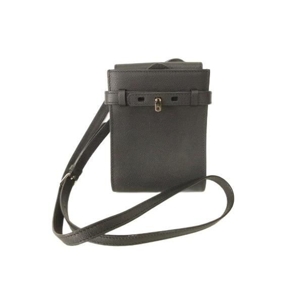 【中古】ヴァレクストラ ブレラ トラッコリーナ スリム ショルダーバッグ 鞄 ミニ レザー N 527587 黒 ブラック ヴァレクストラ Valextra ブレラ トラッコリーナ スリム ショルダー
