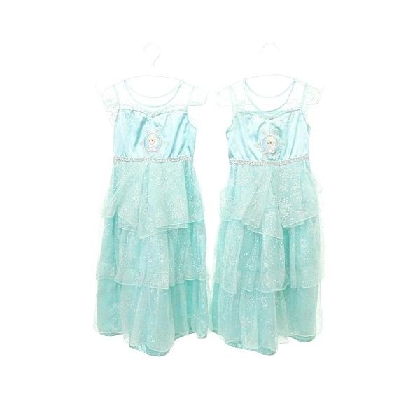 ディズニー Disney 美品 プリンセス ドレス 2点セット 120cm ワンピース エルサ アナと雪の女王 水色 スカイブルー キッズ【ブランド】ディズニー Disney【表記サイズ】120cm【実寸サイズ】身幅：29cm　総丈：79c...