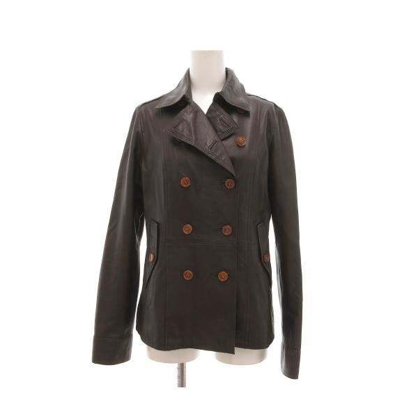 マカフィー MACPHEE トゥモローランド レザージャケット 羊革 ダブルブレスト 38 茶 ブラウン /UO ■YHS6 レディース