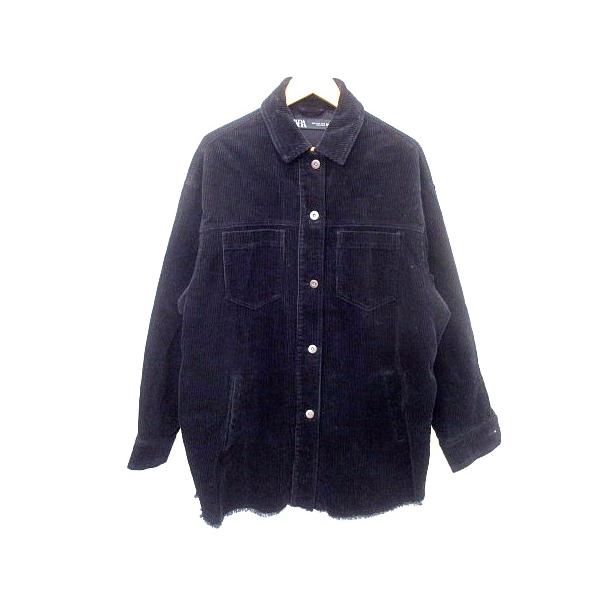 ZARA（ザラ） コーデュロイ ジャケット カバーオール M 黒 ブラック