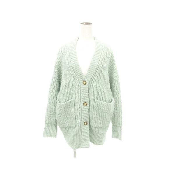ZARA（ザラ） アルパカ混 ニット カーディガン Mサイズ ミントグリーン