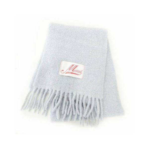 【中古】マルニ MARNI 美品 アルパカ マフラー フリル イタリア製 厚手 ライトブルー レディース MARNI（マルニ） 美品 アルパカ マフラー フリル イタリア製 厚手