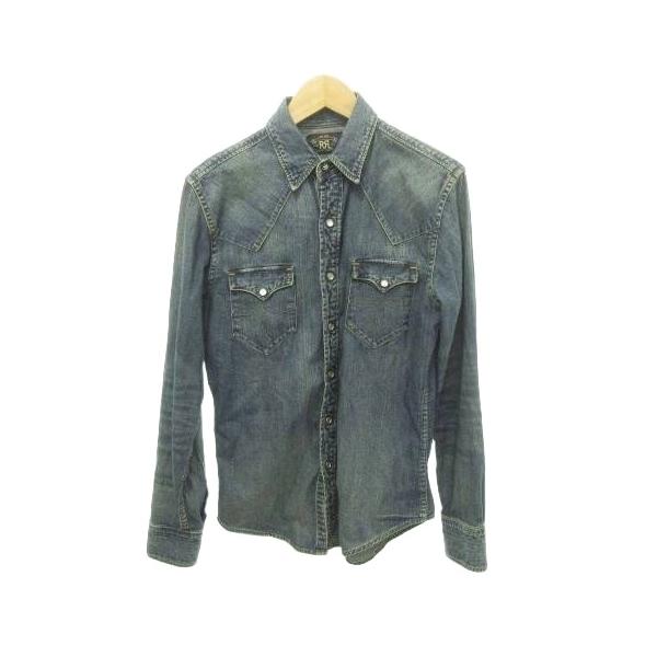 ダブルアールエル RRL ウェスタンデニム シャツ 長袖 ラウンド