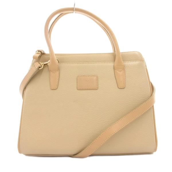 ミラショーン mila schon ハンドバッグ ベージュ ショルダー付き 2WAY ロゴパッチ /ML ■YHS8 レディース
