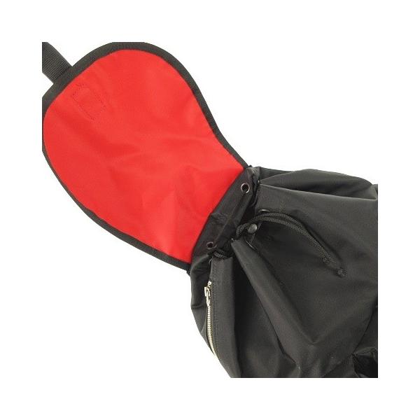 リュックサック ブラック 中古 ブラック ポーター 黒 Porter レッド Porter 巾着タイプ 赤 デイパック バックパック フラップ 巾着 ファスナーポケット 美品 ベクトル 古着 053 ブランド古着販売のベクトル 感謝セール特売 の