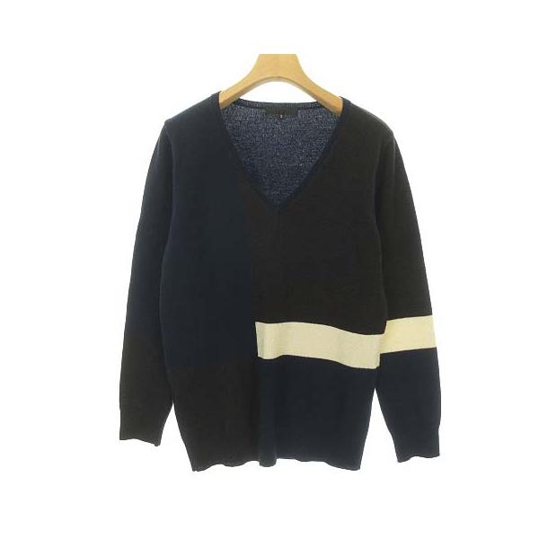 アイシービー」羊毛 カシミヤ Vネックセーター ニット グレー S | www