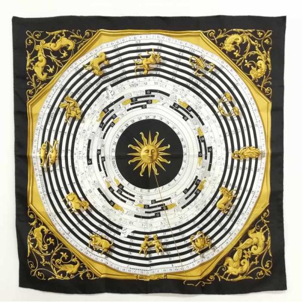 エルメス HERMES　カレ90　占星術　DIES ET HORE スカーフ エルメス HERMES/スカーフ カレ90 占星術 DIES ET HORE ブラック