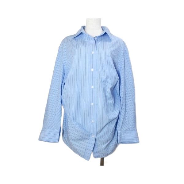 ザラ　ストライプ  ポプリンシャツ　ストライプ  フリル ZARA - 【完売品】zara フリル付ストライプ柄ポプリンシャツの通販 by