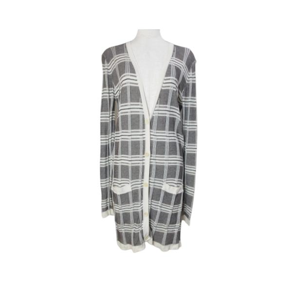 最高級ライン 白タグ 美品 マックスマーラ パッチワーク ロングカーディガン M Max Mara（マックスマーラ） 白タグ ニットカーディガン ロング