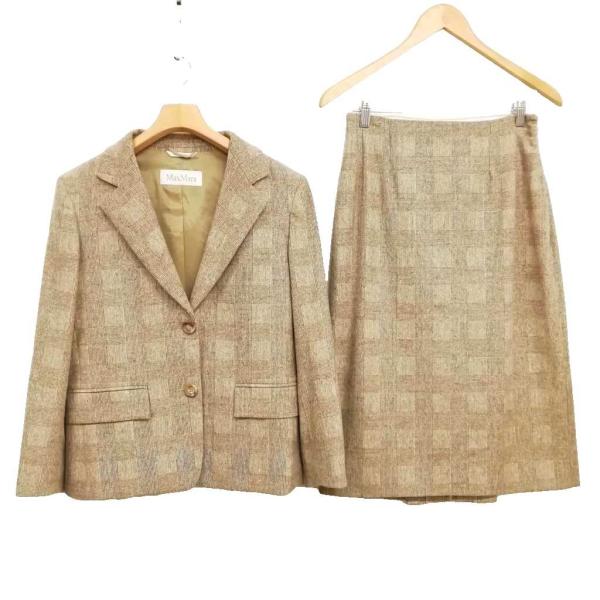 Max Mara（マックスマーラ） 白タグ グレンチェック スカート スーツ 