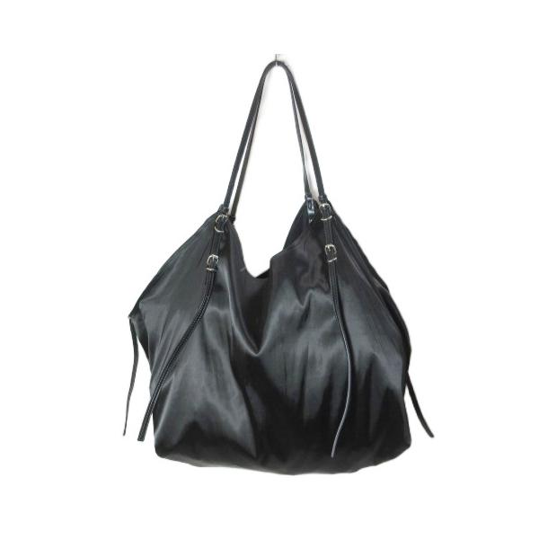 ZARA（ザラ） サテンエフェクトトートバッグ 肩掛け 鞄 A4収納 黒