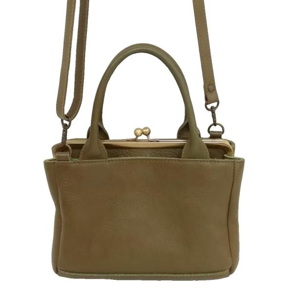 Kanmi. カンミ がま口 レザー 2WAY トートバッグ ショルダーバッグ