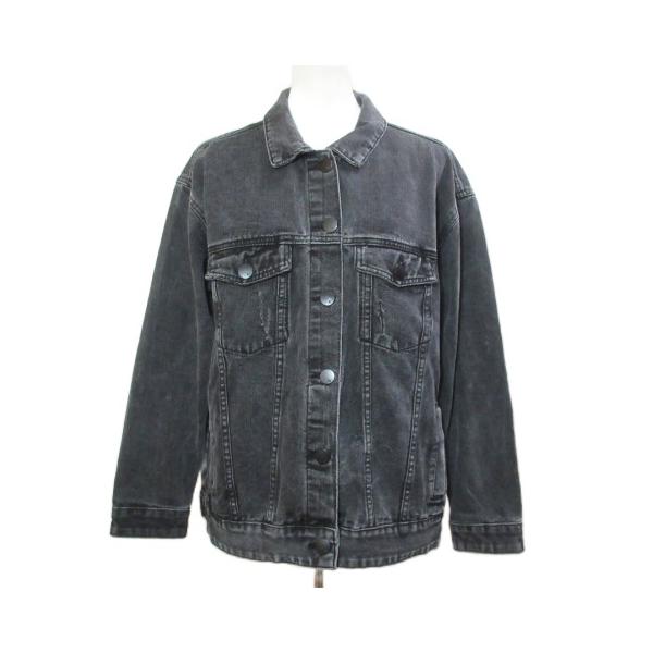 Cotton on コットンオン デニムジャケット ダメージ加工 Gジャン 日本サイズM相当 USA6 黒 ブラック /X レディース