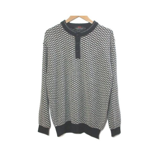 ジュンココシノ JUNKO KOSHINO ジュンコ クラシック JUNKO CLASSIC セーター ニット ハニカム プルオーバー ヘンリーネック 長袖 M ベージ