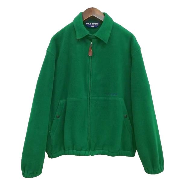 ポロスポーツ POLO SPORT 90s USA製 フリース スイングトップ ジャケット ブルゾン M グリーン