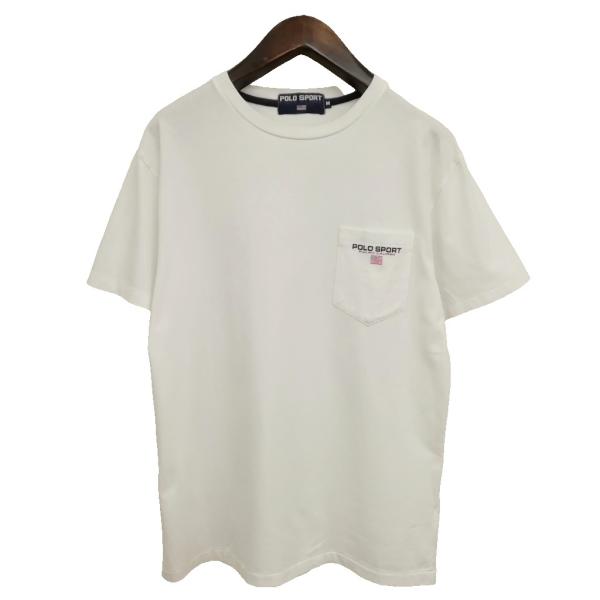ポロスポーツ POLO SPORT 90s ロゴ ポケット Tシャツ M ホワイト