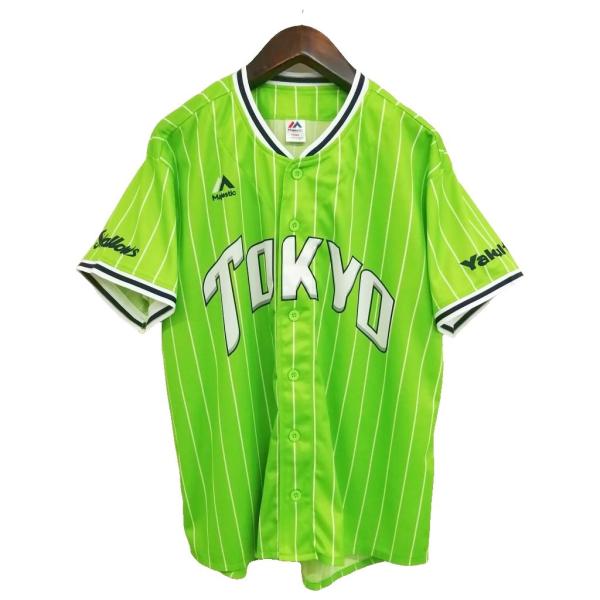 マジェスティック MAJESTIC ヤクルトスワローズ 2017年 燕パワー ユニフォーム 美品 FREE グリーン系 メンズ
