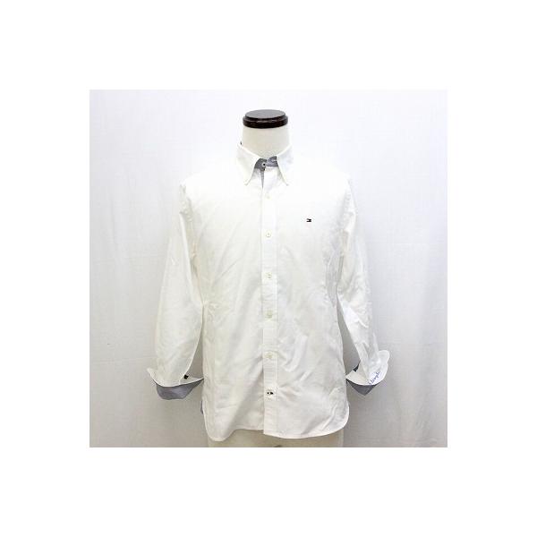 19107　トミーヒルフィガー　メンズ　長袖シャツ　白　サイズＭ 19107トミーヒルフィガーメンズ長袖シャツ白サイズM