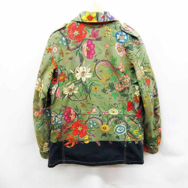 中古 グッチ Gucci Gucci 伊製 イタリア製 花柄 ミリタリー 総柄 ミリタリー ジャケット 46 46 Mサイズ相当 緑 グリーン系 メンズ ベクトル 古着 064 ブランド古着販売のベクトル