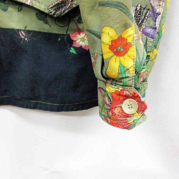 中古 グッチ Gucci Gucci 伊製 イタリア製 花柄 ミリタリー 総柄 ミリタリー ジャケット 46 46 Mサイズ相当 緑 グリーン系 メンズ ベクトル 古着 064 ブランド古着販売のベクトル