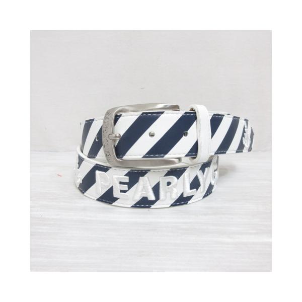 PEARLY GATES パーリーゲイツ　ホワイト ストライプ ベルト PEARLY GATES｜パーリーゲイツのベルト（ホワイト/白色系）通販