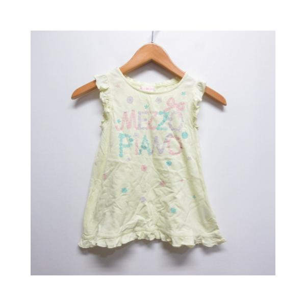メゾピアノ mezzo piano ノースリーブ フリル カットソー 120 黄 イエロー Aライン フレア タンクトップ ラインストーン装飾 子供服 キッズ【ブランド】メゾピアノ mezzo piano【表記サイズ】120【実寸サイズ】身...