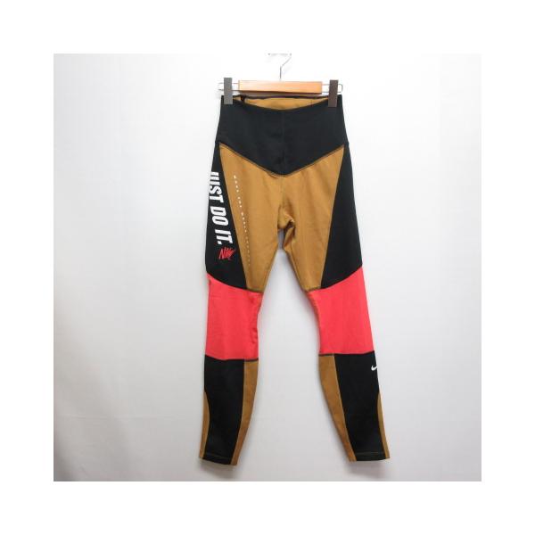 ナイキ NIKE 美品 ランニング タイツ ロング S キャメル DRI-FIT スポーツ レギンス スパッツ レディース
