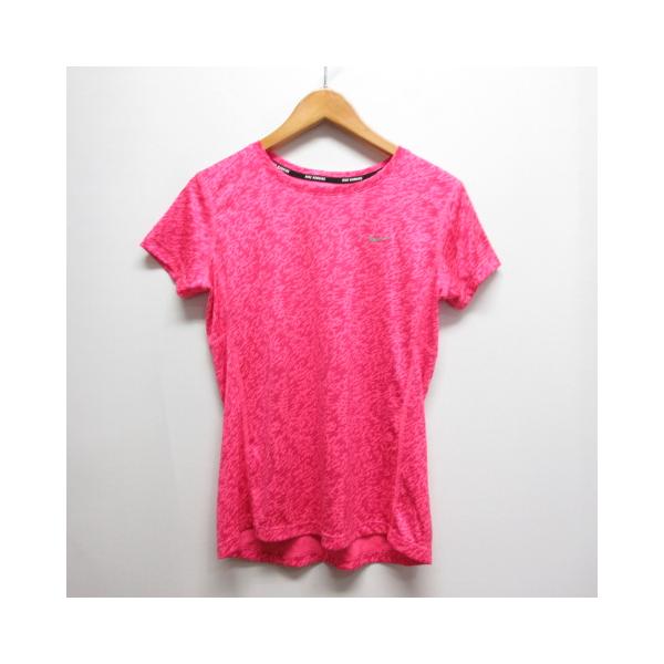 ナイキ NIKE スポーツウェア ランニング 半袖 Tシャツ M ピンク 総柄 レディース