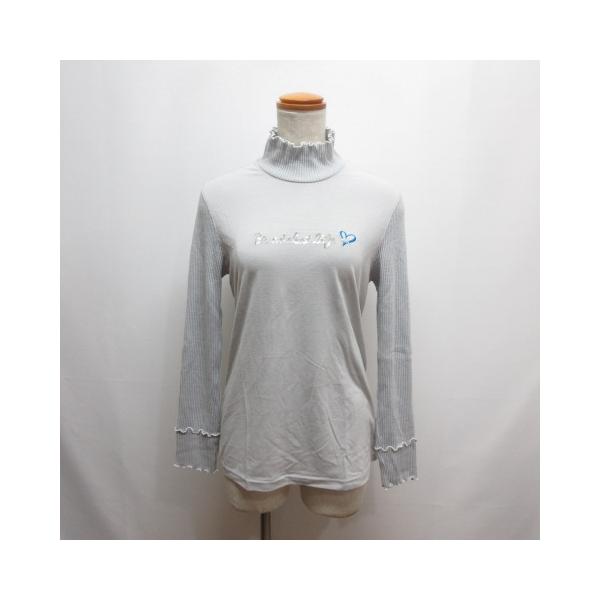 値下げ！【新品】アダバット　ゴルフ　レディース　サイズ38 ハイネック　グレー adabat（アダバット） 長袖 ハイネック カットソー ゴルフウェア 38