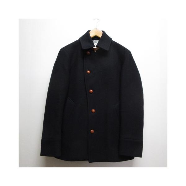 エディフィス☆フーデッドコート☆ウール☆ネイビー☆紺☆防寒☆美品☆