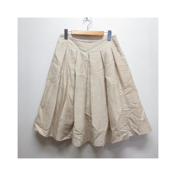 エムズグレイシー M'S GRACY タック フレア スカート 40 ライト