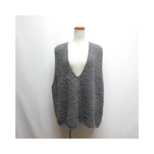 ミズイロインド 25AW ヘアリー Vネック ニット ベスト グレー タグ付き 未使用品 ミズイロインド mizuiro ind 25AW ヘアリー Vネック ニット