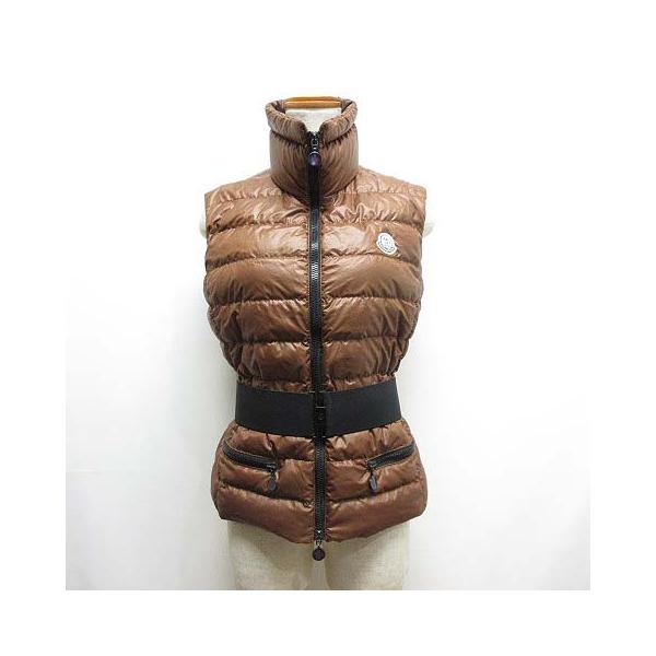 モンクレールGAELLE ダウン ベスト 1 ブラウン 茶 ワッペン ベルト付き MONCLER（モンクレール） MONCLER GAELLE ダウン ベスト 1 ブラウン 茶