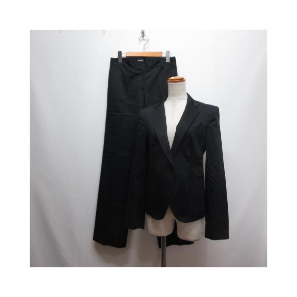 ダナキャランニューヨーク DKNY ジャケット パンツ スーツ セットアップ 4/2 濃紺 ネイビー ストレッチ コットン ジャケット裏地付き