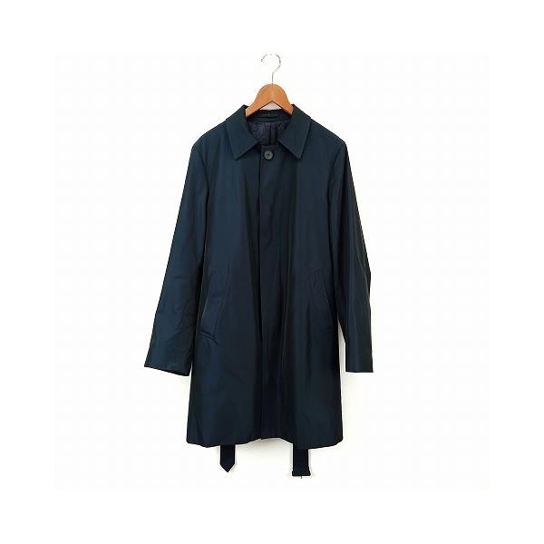 【中古】ラルディーニ LARDINI ステンカラー 中綿 コート 48 紺 ネイビー メンズ ラルディーニ LARDINI ステンカラー 中綿 コート 48 紺 ネイビー