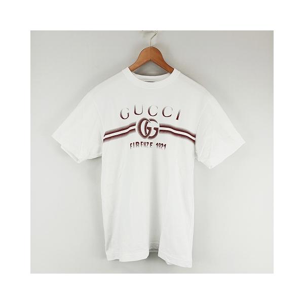 【中古】グッチ GUCCI Cotton jersey T-shirt with Gucci print GGマーモント Tシャツ XXS 白 ホワイト ☆AA★ メンズ GUCCI（グッチ） GUCCI Cotton jersey T-shirt with Gucci print GG